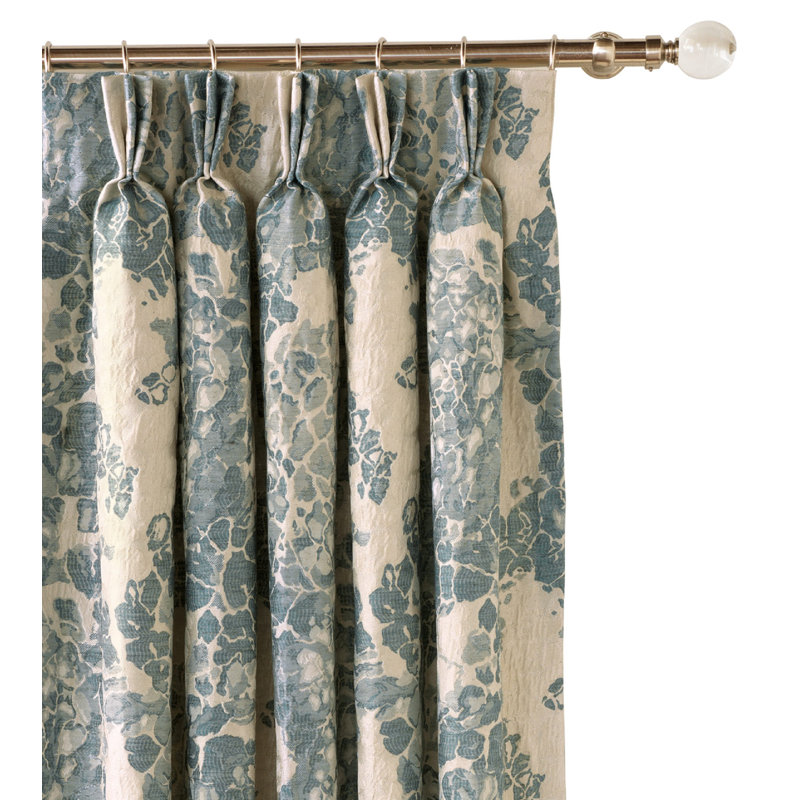 Eastern Accents Luna Floral Room Darkening Pinch Pleat Single Curtain